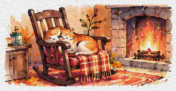 Rocking Chair by the Fireplace