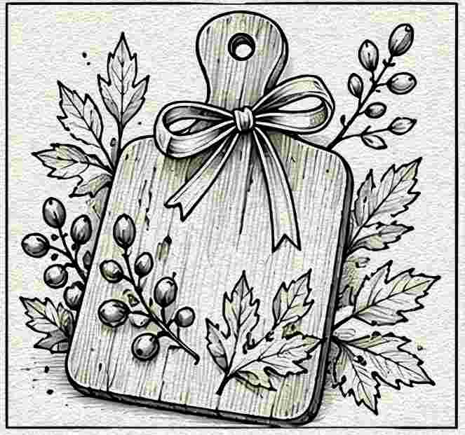 Rustic Cutting Board with a Bow