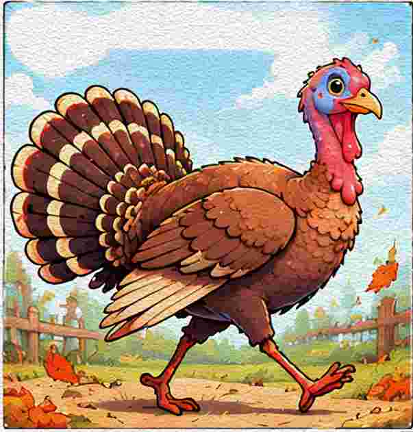 Side-View Walking Turkey
