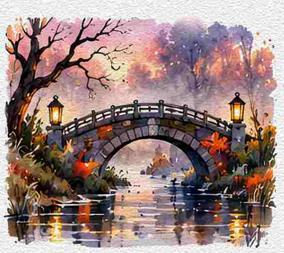 Spooky Bridge Over a Misty Creek