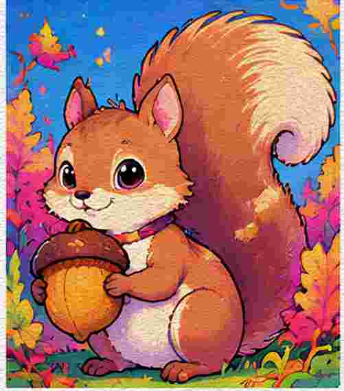 Squirrel Holding an Acorn