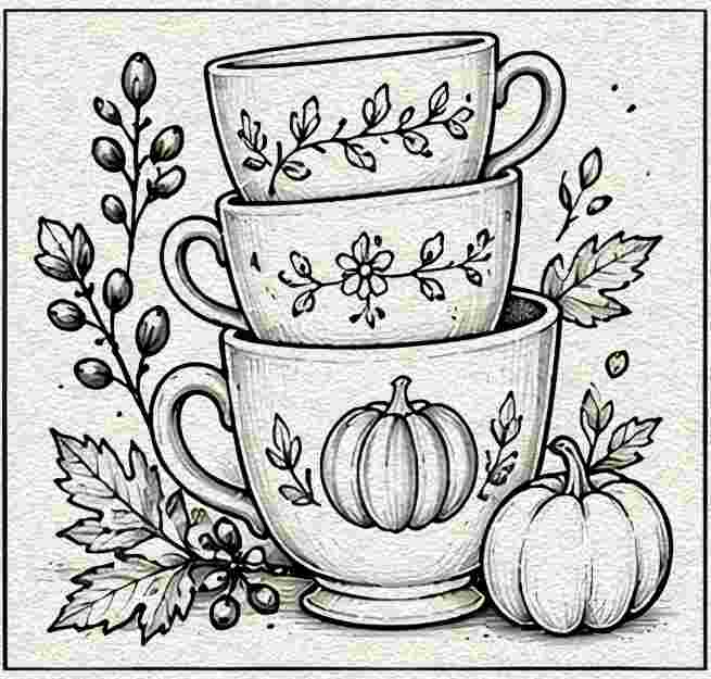 Stacked Decorative Tea Cups