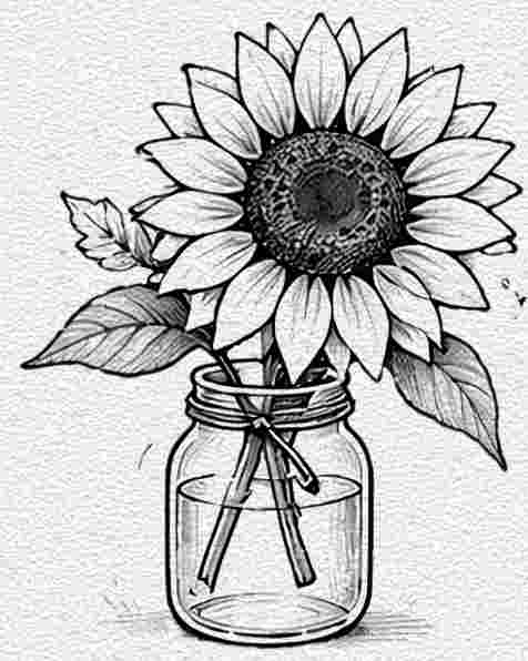 Sunflower in a Simple Vase