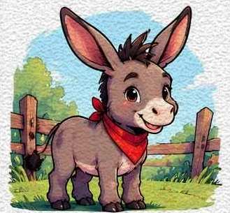 Tiny Donkey with Long Ears
