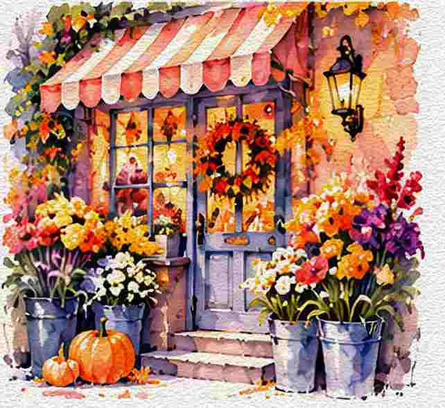 Tiny Halloween Flower Shop