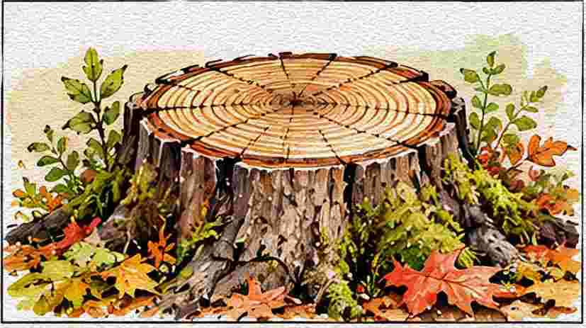 Tree Stump with Visible Growth Rings