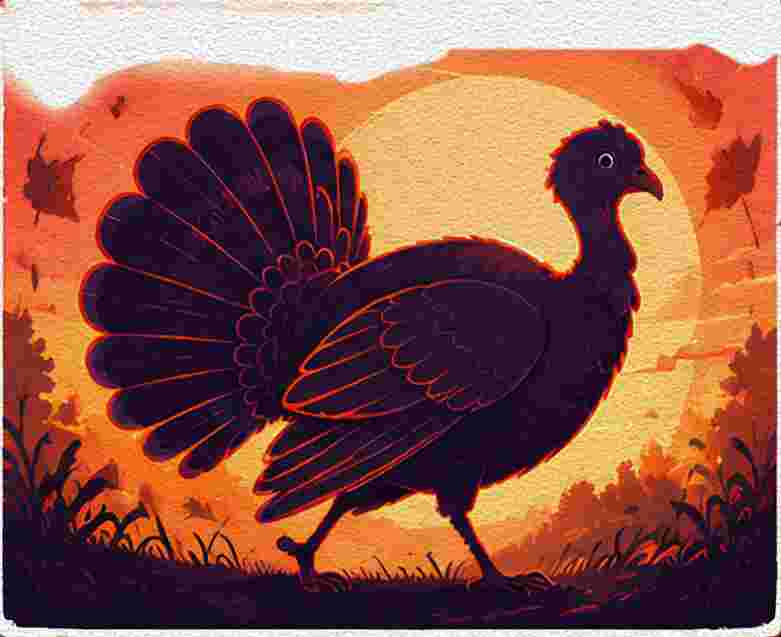 Turkey Silhouette with Feather Details