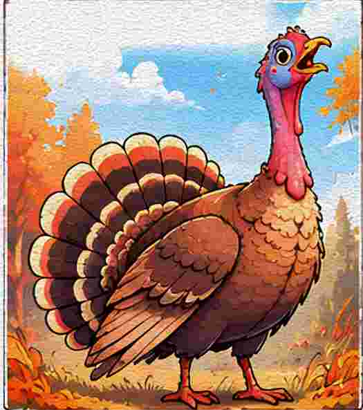 Turkey Standing Tall with Neck Extended