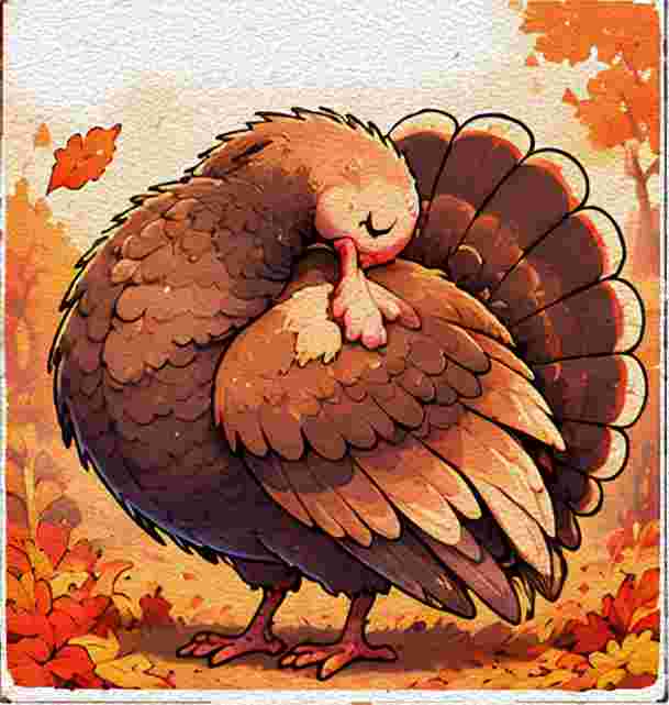 Turkey with a Curled Neck Pose
