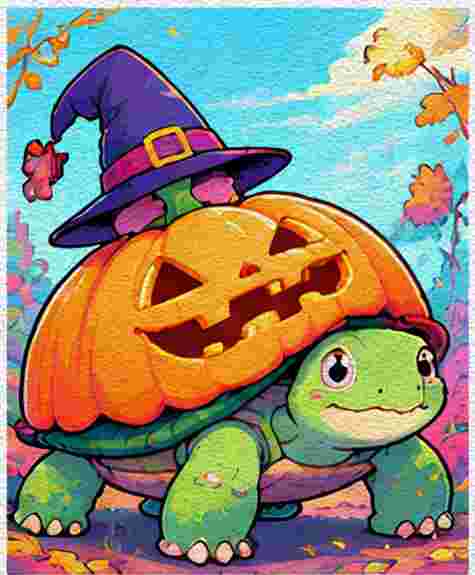 Turtle with a Pumpkin Shell