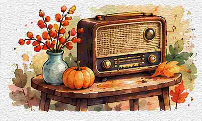 Vintage Radio on a Side Table