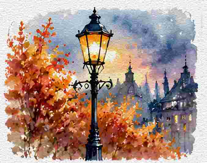 Vintage Streetlamp at Dusk