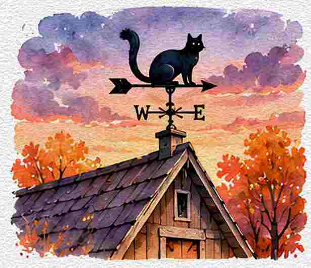 Vintage Weathervane at Twilight
